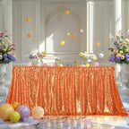 Poise3EHome Orange Sequin Tablecloth 90×132 Inch Rectangle Sparkly Fabric Table Cloth for Halloween Baby Shower Birthday Party Wedding Holiday Decoration - Image 5