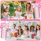 24 Pcs Pink Bow Plastic Cups Daisy Coquette Aesthetic Cup with Lids and Straws 14 oz Reusable Water Bottle Cute Preppy Tumbler with Ribbon for Birthday Bridal Wedding Party Supplies - Image 6