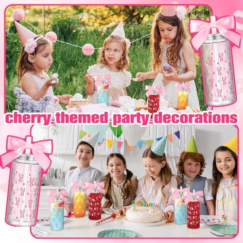 24 Pcs Pink Bow Plastic Cups Daisy Coquette Aesthetic Cup with Lids and Straws 14 oz Reusable Water Bottle Cute Preppy Tumbler with Ribbon for Birthday Bridal Wedding Party Supplies - Image 6