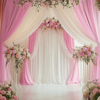 50ftx14FT Wrinkle Free Pastel Pink Backdrop Curtain for Wedding Parties - Image 3