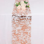 Snowkingdom Rose Gold Table Runner 11 Inch x 100 Feet Glitter Sequin Metallic Pink Thin Mesh Runner Sparkly Table Decorations for Birthday, Wedding, Bridal Shower, Baby Shower Party - Image 2
