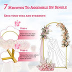 7.2FT Arch Backdrop Stand, Gold Metal Arch Stand for Wedding - Image 5