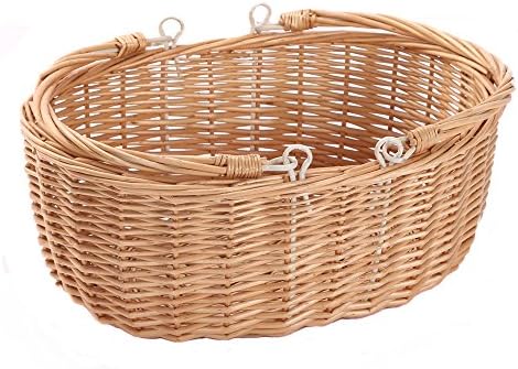 Wicker Picnic Baskets with Handles.Kingwillow. (Natural) by KINGWILLOW