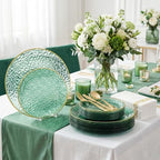 DaYammi 350PCS Green Plastic Dinnerware Set for 50 Guests - Image 3