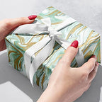 Jillson Roberts 6 Roll-Count Premium All-Occasion Gift Wrap, Marbleized Mint - Image 2