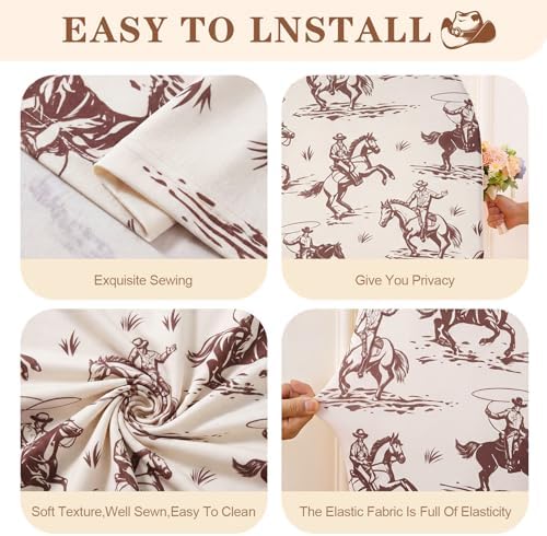 Moukeren a Little Cowboy is on the Way Arch Backdrop Cover 6ft and 7.2ft for Western Cowboy Themed Baby Shower Party Gender Reveal Birthday Party Banquet Photo Arches Background Decorations - Image 3