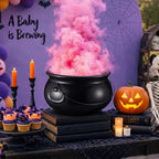 Hushee Halloween Gender Reveal Cauldron Centerpiece, 12.6" He or She Baby by Hushee