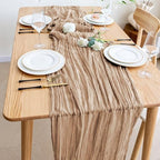 Wokceer Cheesecloth Table Runner Nude Brown 10FT Boho Gauze, 12 Pack - Image 6