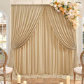 10ft x 10ft Wrinkle Free Champagne Backdrop Curtains for Parties, Polyester Photo Backdrop Drapes 2 Panels 5x10ft Cloth for Wedding Birthday Party Photography Background by ENJOYYOURPARTY