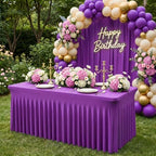 2Pack Spandex Tablecloth for 6FT Rectangle Tables,Table Skirt - Image 2