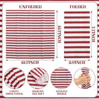 100 Pack Striped Linen-feel Napkins Bulk Striped, Burgundy - Image 2