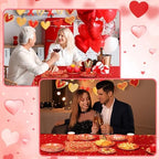 Ziliny 171 Pcs Valentine's Day Party Decorations Serve 24 Xoxo Paper Plates Napkins Cups Banner Tablecloth Cutlery Valentine Galentines Day Anniversary Wedding Baby Shower Party Supplies - Image 6