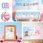 Boots or Bows Gender Reveal Decorations, Girl or Boy Themed Party Balloon Arch Kit Supplies Includes Balloons Banners Sash Badge Backdrop Topper Poster Balloon Boxes Tablecloth Marker 147 PCs - Image 5