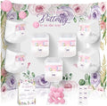 Ctosree 31 Pieces Butterfly Baby Shower Diaper Game 1 Diaper Baby Shower Game Board 7 Diapers 10 Plastic Balls 1 Organza Bag for Bridal Games Boy Girl by Ctosree