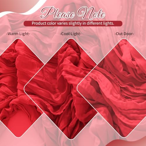 Red Boho Cheesecloth Table Runner 12 Pack 17x108 Inch Sheer Gauze - Image 5