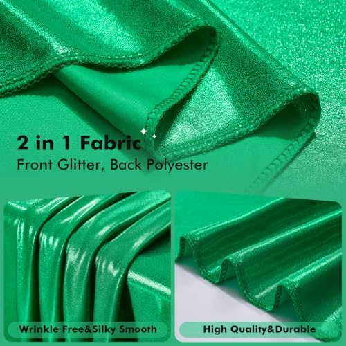 10ftx10ft Green Sequin Backdrop Curtain for Wedding Parties - Image 6