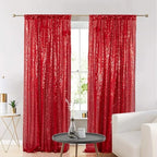 Eternal Beauty Red Sequin Backdrop Curtains, 4 Panels 2x8FT - Image 5