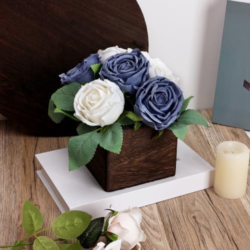 Dusty Blue & White Dining Table Centerpiece Set of 6, Pre-Made - Image 3