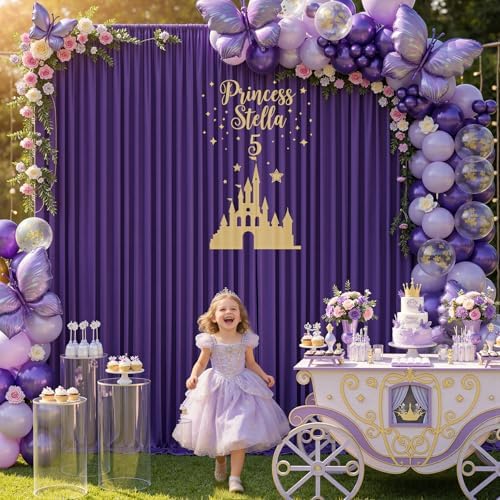 50x12 ft Deep Purple Backdrop Curtains for Weddings, Birthdays and Photos - Image 6