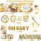 Cocomigo 257Pcs Bee Baby Shower Decorations, All-in-One Set for 25 Guests - Image 3