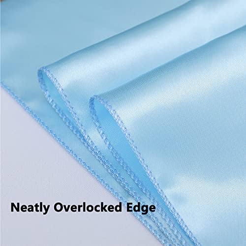 Satin Baby Blue Chair Sashes Bows 50 Pack for Wedding Party, Light Blue Sashes for Chair Covers and Chairs Decor - Image 6