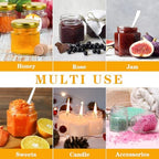 1.5 oz 60 Pack Mini Glass Honey Jars with Wood Dippers & Gold Lids - Image 6