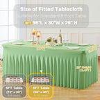 gogoparti 2 Pack Spandex Sage Green Fitted Table Cloth for 8ft Rectangle Tables Sage Green Stretch Tablecloth Table Covers Skirt Banquet Wrinkle Free Tablecloths for Parties Wedding - Image 5