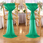 Pack of 50 Chiffon Chair Sashes for Wedding & Event Décor - Emerald Green - Image 6