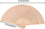 HOIGON 50 Pack 8 Inch Sandalwood Fan, Wooden Folding Fan for Wedding, Dancing - Image 2