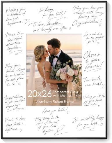 Signature Picture Frame 20x26, Aluminum Signable Frame with Glass, Black by FLYJOE
