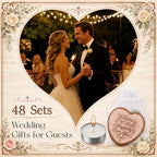 LemonRoad 192 Pcs Wedding Favors for Guests Cork Coasters Candles Bulk Thank You for Celebrating with Us Party Decoration Cards and Organza Bags for Wedding Gift Bridal Shower Party Favor (Heart) - Image 4
