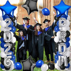 2 Sets Graduation Balloon Column Stand Kit with Balloons Prom Send off 2026 Grad Prom Themed Decor Black Blue White Balloon Tower Stand for Floor Grad School & College Celebration Party Supplies - Image 7