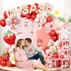 Costova Strawberry Baby Shower Decorations, A Berry Sweet Baby Is on the Way Party Supplies with Backdrop, Balloon Garland, Boxes, Mom to Be Sash for It's a Girl Gender Reveal Party - Image 6