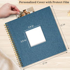 12"x12" Scrapbook Photo Album Linen Cover 40 Sheets 80 Pages White Paper - Image 2