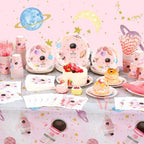 Potchen 452 Pcs Space Plates Napkins Party Supply, Light Pink - Image 5