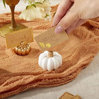 Kate Aspen 12PCS Place Card Holders (Place Cards Included), Table Number Holder for Weddings, White Pumpkin Photo Holder for Table Assignments at Bridal Showers or Anniversaries - Image 2