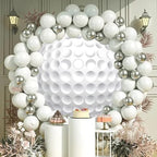 Golf Ball 7.2x7.2ft Round Backdrop Cover for Wedding, Birthday, Baby Shower, Graduation, Sports Themed Party Decoration - Image 2