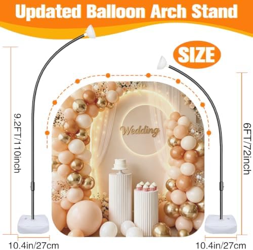 Balloon Arch Stand for Party Decoration 9.2FT & 6FT - Black - Image 3