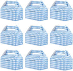 Yiksonyo 100 PCS Paper Treat Boxes, 6.4 x 3.5 x 3.5 inches Blue Gingham Party Favor Boxes for Birthday, Baby Shower, Wedding, and Christmas,Paper Goodies Boxes with Handles for Treats, Candy by Unknown
