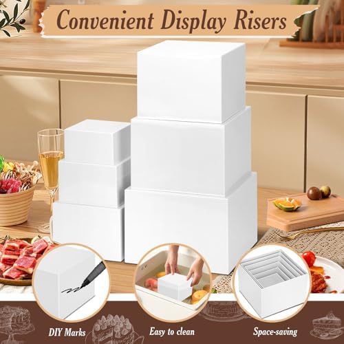 6 PCS Buffet Risers, Large Food Risers for Buffet Table, Dessert Display - Image 4