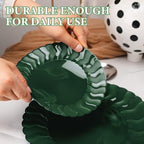 Lullaby 60PCS Green Scalloped Plastic Plates, Disposable Plates for Party - Image 6