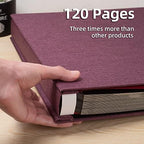 Large Photo Album Self Adhesive 4x6 5x7 3x5 8x10 Scrapbook Magnetic Album DIY Scrap Book Length 13 x Width 12.8 (Inches) 120 Black Sticky Pages Linen Cover DIY Photo Album(Purple) - Image 5