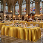 Gold Satin Tablecloths Rectangle 6FT, Glitter Spandex Fitted Stretch Table Covers Wrinkle-Free Floor Length Shimmer Table Skirt for Weddings Parties Baby Shower Banquets Vendor Events - Image 6