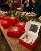 Bakepacker Red Cookie Boxes With Window 6x6x3 inches 100pcs - Image 6