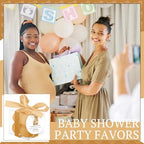 MTLEE 24 Sets Bear Baby Shower Bubble Candles Favors Small Baby Shower Favors for Guests Tea Candles Bulk with Stylish Ribbons Cards Gifts Party Decoration(Champagne, Bear) - Image 5