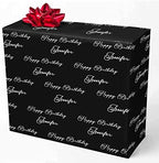 MyPupSocks Customized Face Wrapping Paper, Personalized Wrapping Paper Happy Birthday with Name Black Photo Picture Gift Wrap Paper Roll 58x23 for Women Men Kids Boys Girls Baby Birthday 5 Rolls by MyPupSocks
