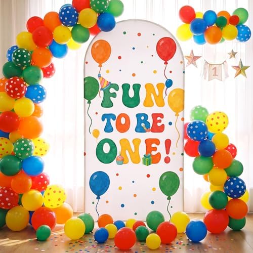 Breling Fun to Be One Birthday Decoration 6.6 ft Arch Cover Backdrop - Image 6