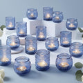 36 Pcs Blue Votive Candle Holders Bulk- Assorted Floral Tea Light Candle Holders for Wedding Table Decor, Blue Centerpieces for Wedding, Bridal Shower, Baby Shower Decorations by LAMORGIFT