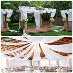 2 Panels 5ft(W) x 20ft(L) White Ceiling Drapes for Wedding Parties - Image 6