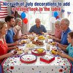 Funnymoom 434 Pcs Patriotic Floral Party Decorations Paper Plates Serve 48 - Image 6